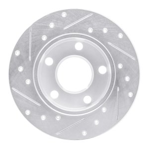 Audi A4 Quattro Brake Rotor (1) - Rear Right - R1 Concepts - Drilled & Slotted - Silver - `96-`05